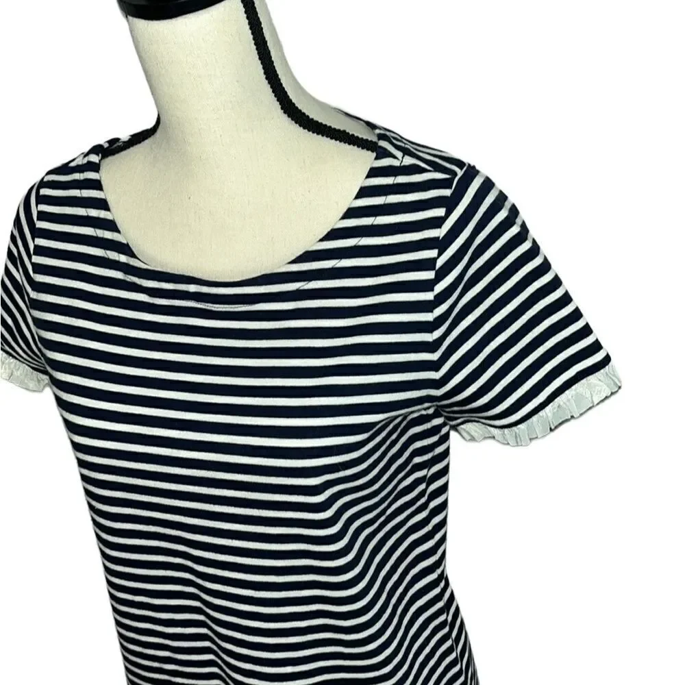 J. Crew Striped Poplin-Trimmed Dress